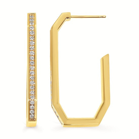 Large Diamond Hoop Studs