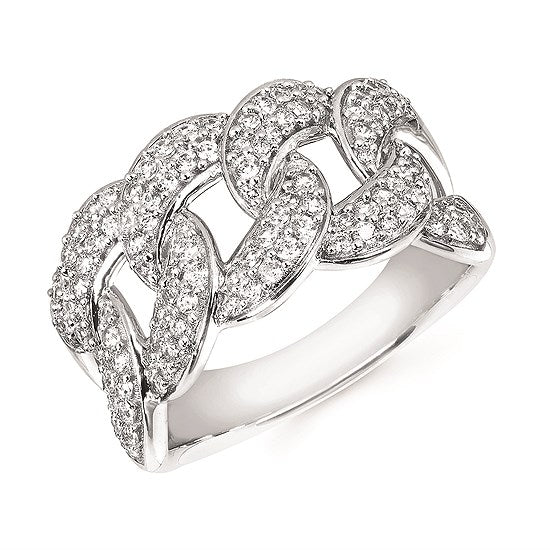 Large Link Diamond Ring