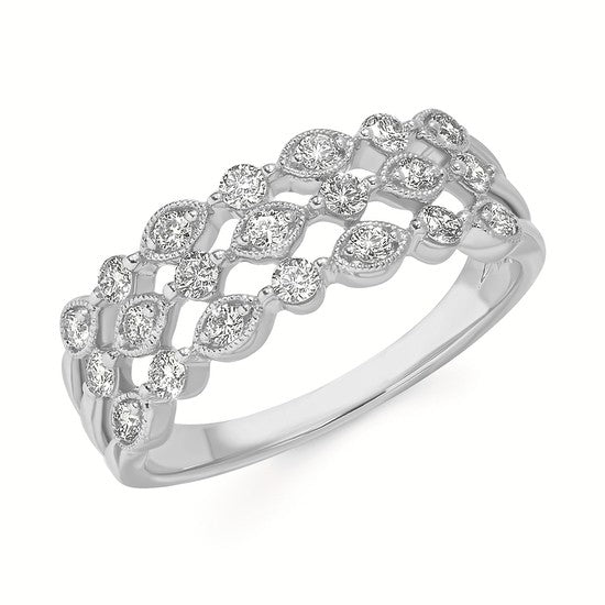 Three Row Diamond Ring