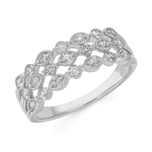 Three Row Diamond Ring