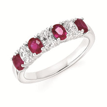 Load image into Gallery viewer, Gem &amp; Diamond Oval Band