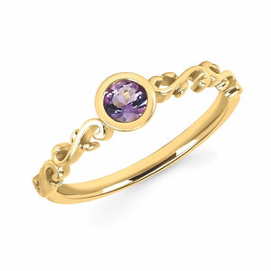 Fancy Bezel Birthstone Ring