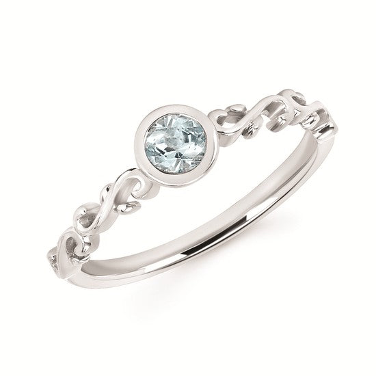 Fancy Bezel Birthstone Ring