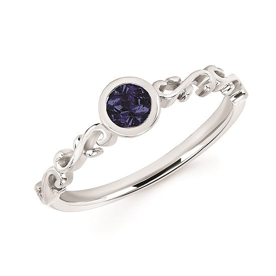 Fancy Bezel Birthstone Ring