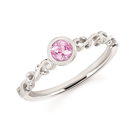 Fancy Bezel Birthstone Ring