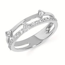 Load image into Gallery viewer, Double Diamond &amp; Baguette Ring
