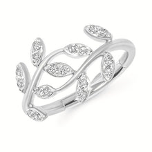 Load image into Gallery viewer, Gold &amp; Diamond Leaf Ring
