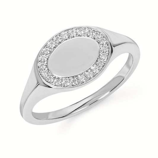 Oval Diamond Signet