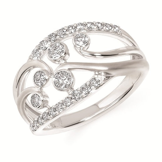 Swirl Diamond Fashion Ring