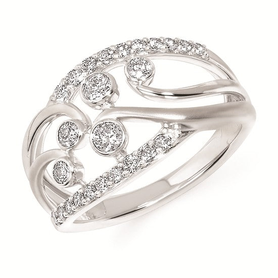 Swirl Diamond Fashion Ring
