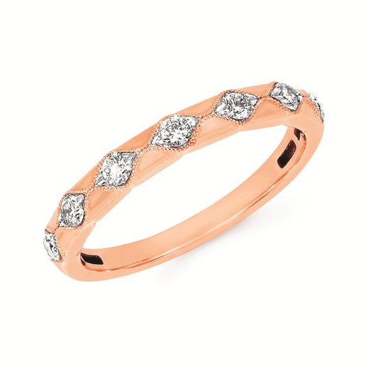 Diamond & Milgrain Band