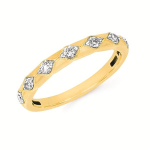 Diamond & Milgrain Band