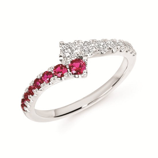 Diamond & Gemstone Bypass Ring