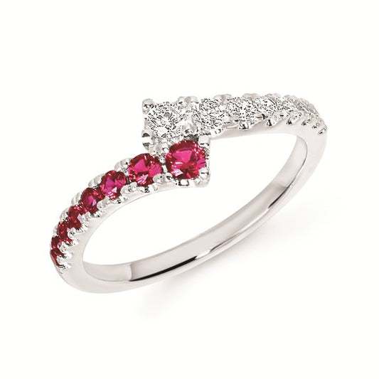 Diamond & Gemstone Bypass Ring