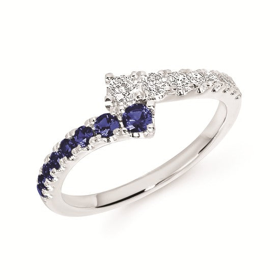 Diamond & Gemstone Bypass Ring