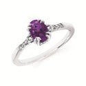 Diamond & Oval Gemstone Ring