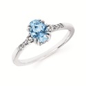 Diamond & Oval Gemstone Ring