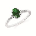 Diamond & Oval Gemstone Ring