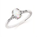 Diamond & Oval Gemstone Ring