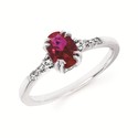 Diamond & Oval Gemstone Ring