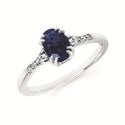 Diamond & Oval Gemstone Ring