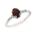 Diamond & Oval Gemstone Ring