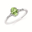 Diamond & Oval Gemstone Ring