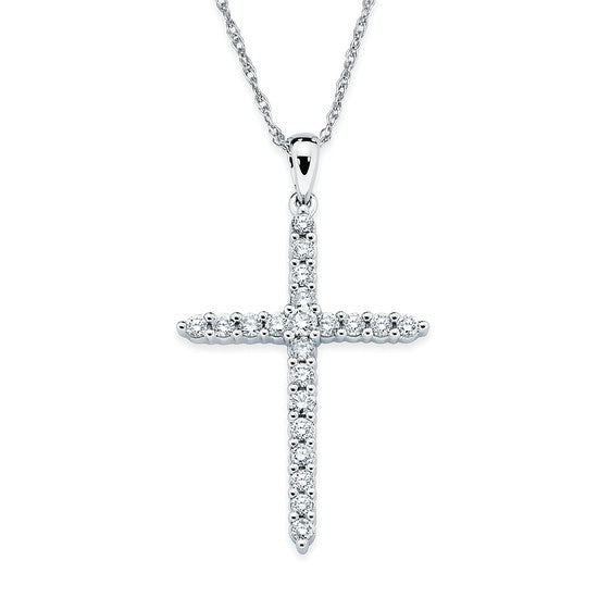 Traditional Diamond Cross Necklace