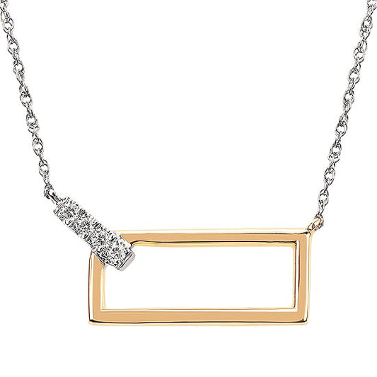 Two Tone Rectangle Necklace