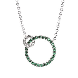 Gemstone & Diamond Circle Necklace