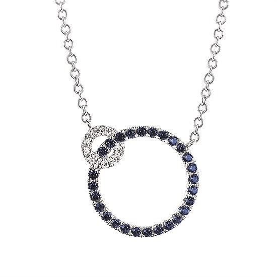 Gemstone & Diamond Circle Necklace