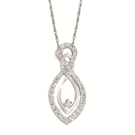 Double Diamond Drop Necklace