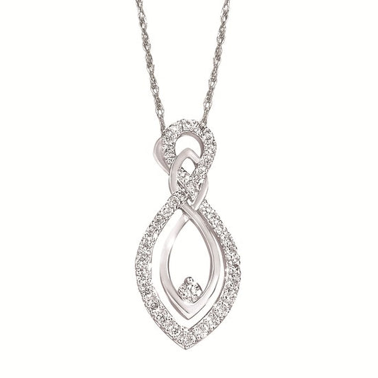 Double Diamond Drop Necklace