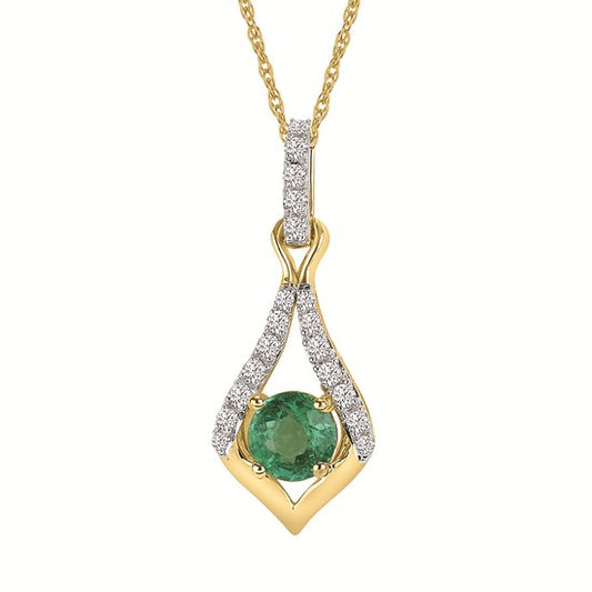 Gem & Diamond Drop Pendant