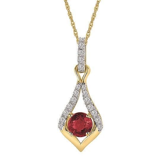 Gem & Diamond Drop Pendant