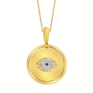Reversible Diamond & Sapphire Eye Pendant