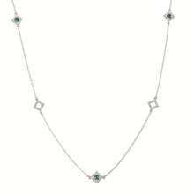 Load image into Gallery viewer, Diamond &amp; Gemstone Station Necklace