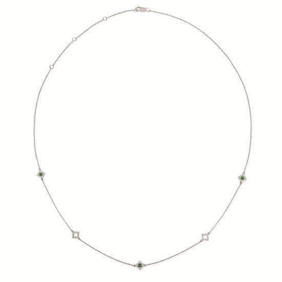 Diamond & Gemstone Station Necklace