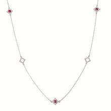 Load image into Gallery viewer, Diamond &amp; Gemstone Station Necklace
