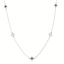 Load image into Gallery viewer, Diamond &amp; Gemstone Station Necklace