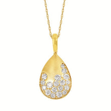 Load image into Gallery viewer, Flush Set Diamond Pear Necklace