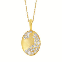 Load image into Gallery viewer, Flush Set Diamond Oval Necklace
