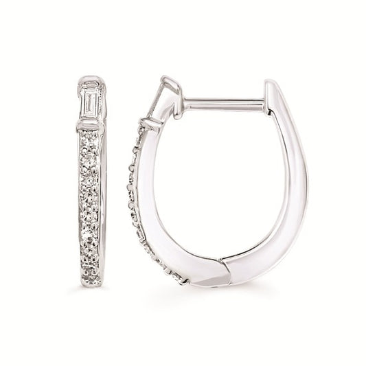 Baguette & Round Diamond Hoops