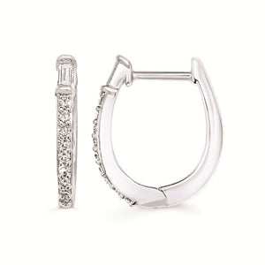 Baguette & Round Diamond Hoops