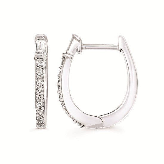 Baguette & Round Diamond Hoops