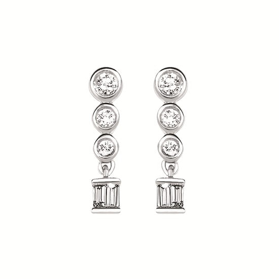 Modern Diamond Drop Earrings