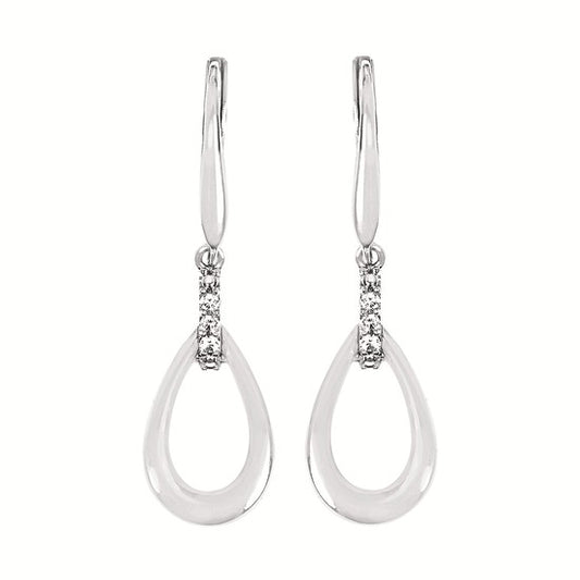 Sterling & Diamond Loop Earrings
