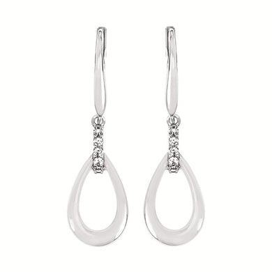 Sterling & Diamond Loop Earrings