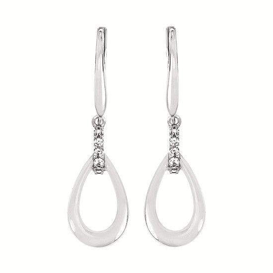 Sterling & Diamond Loop Earrings
