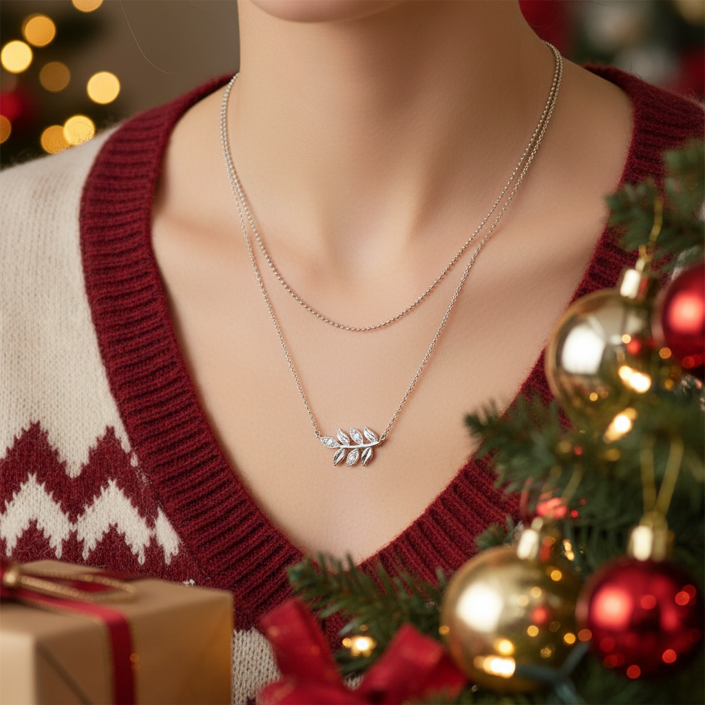 Double Strand Leaf Necklace